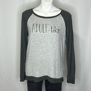 Maurice's Women's "ADULT-like" Graphic Long Sleeve Tee, Medium